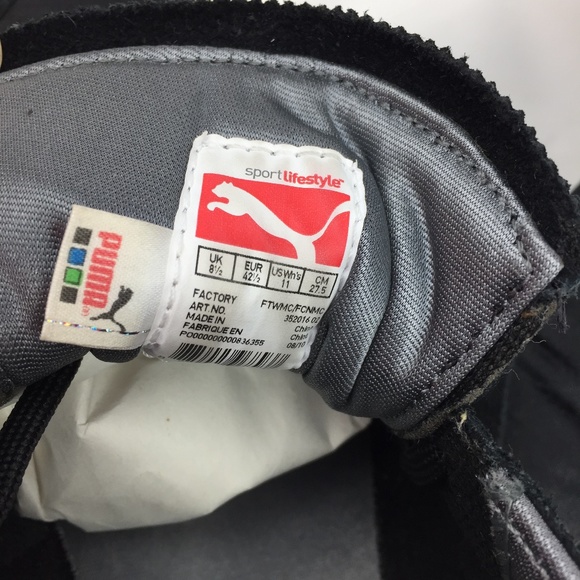 Puma Black Metallic and Vegan Leather Sneakers - Picture 7 of 8